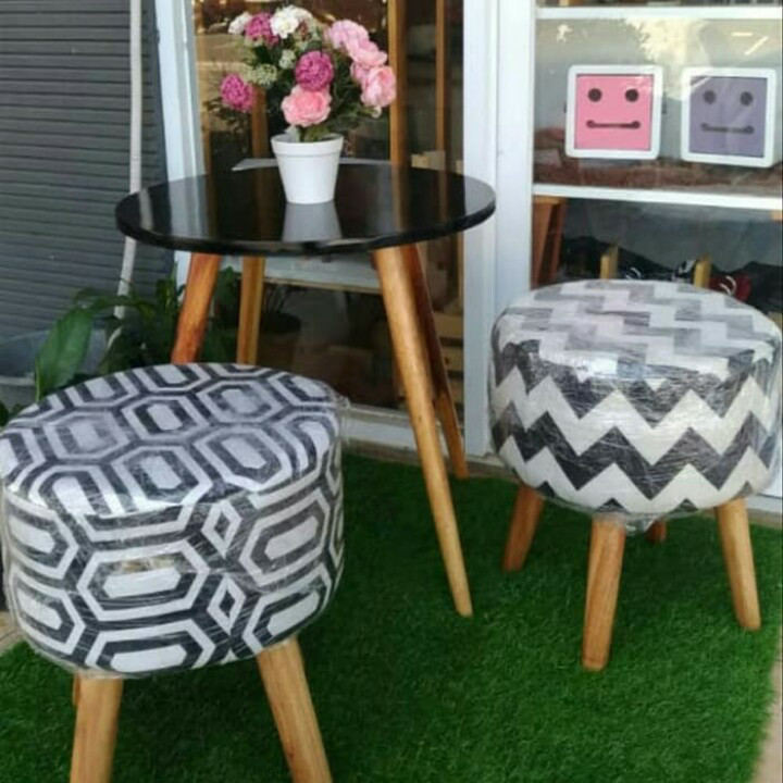 Stool Kayu Bangku Teras Busa